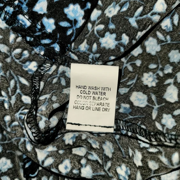 Women's jumpsuit blue floral strapless elastic zip wide legs - Picture 4 of 7